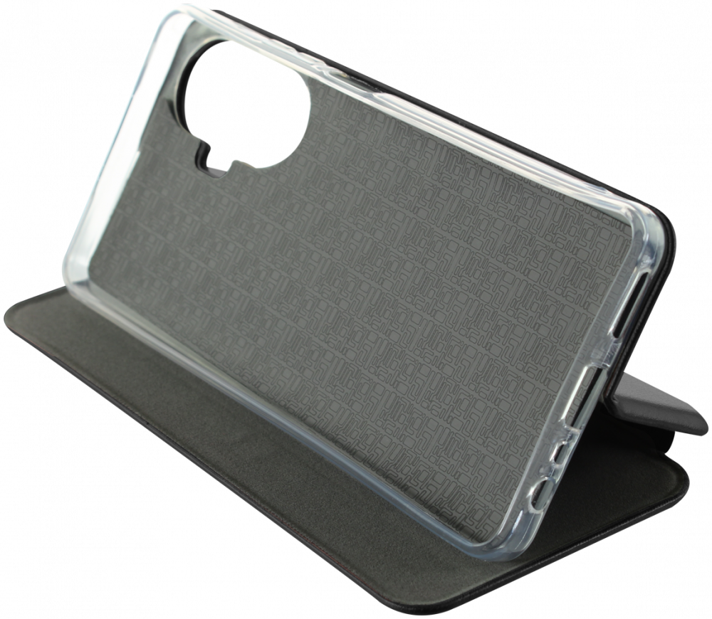 Realme C55 oldalra nyíló mágneses flipes bőrtok prémium minőség fekete