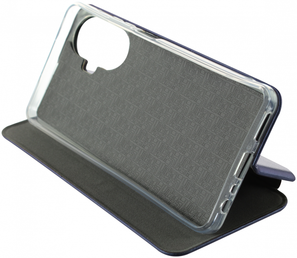 Realme C55 oldalra nyíló mágneses flipes bőrtok prémium minőség sötétkék