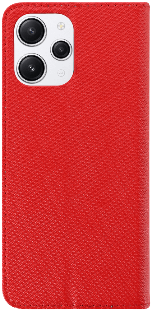 Xiaomi Redmi 12 oldalra nyíló flipes bőrtok rombusz mintás piros