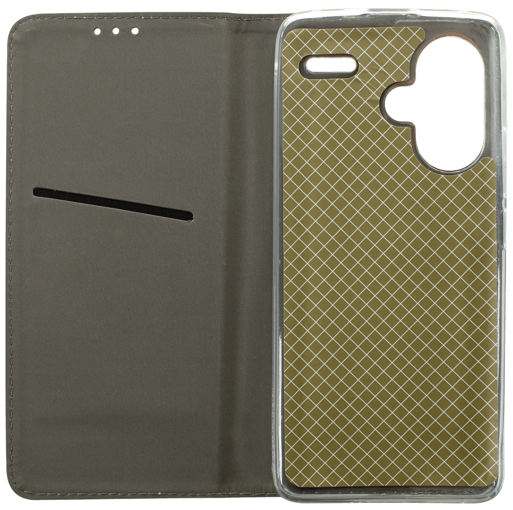 Xiaomi Redmi Note 13 Pro Plus 5G oldalra nyíló flipes bőrtok rombusz mintás sötétkék