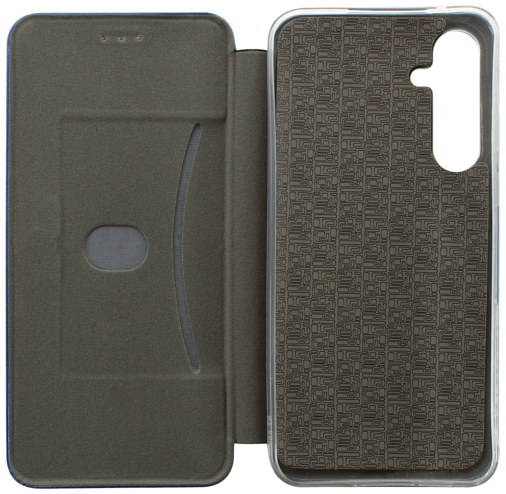 Samsung Galaxy A55 5G (SM-A556B) oldalra nyíló mágneses flipes bőrtok prémium minőség sötétkék