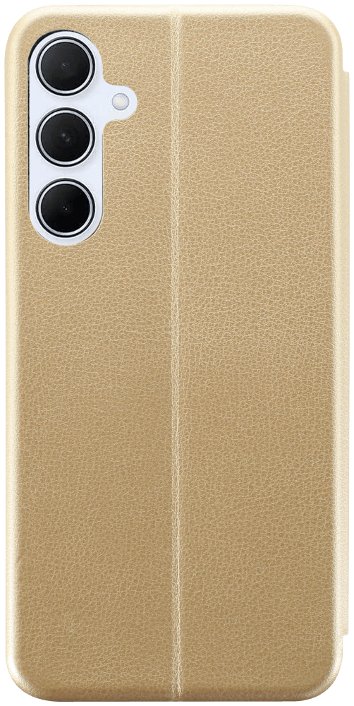 Samsung Galaxy A35 5G (SM-A356B) oldalra nyíló mágneses flipes bőrtok prémium minőség arany