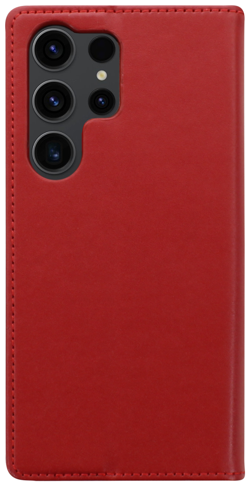 Samsung Galaxy S23 Ultra (SM-S918B) oldalra nyíló flipes bőrtok valódi bőr piros