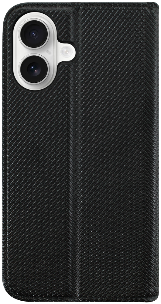 Apple iPhone 16 oldalra nyíló flipes bőrtok rombusz mintás fekete