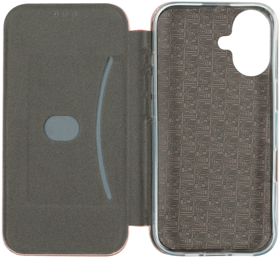 Apple iPhone 16 oldalra nyíló mágneses flipes bőrtok prémium minőség rozéarany