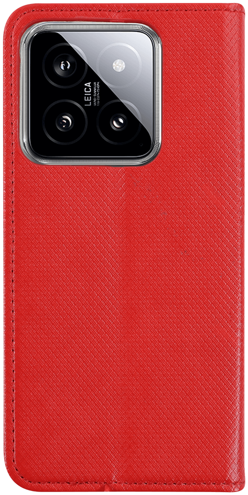 Xiaomi 14 oldalra nyíló flipes bőrtok rombusz mintás piros