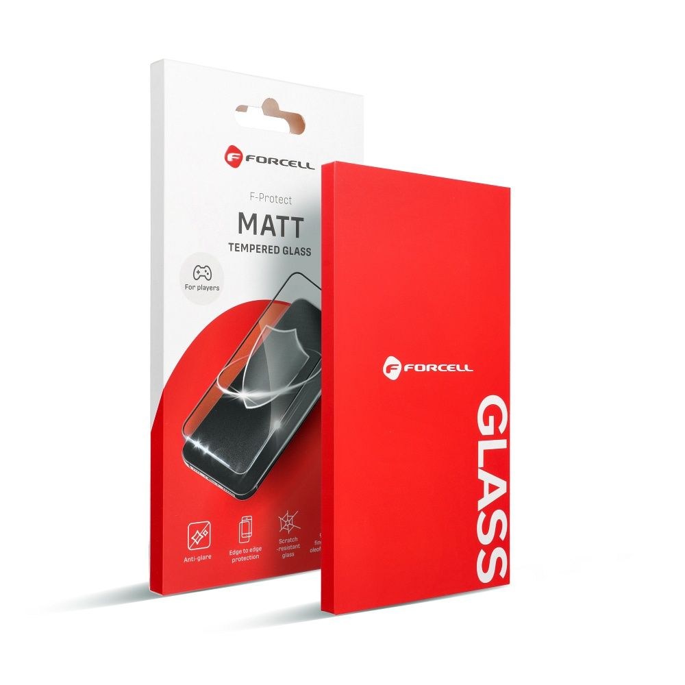 Forcell Matt Üveg – Prémium képernyővédelem iPhone 15-höz, fekete kerettel