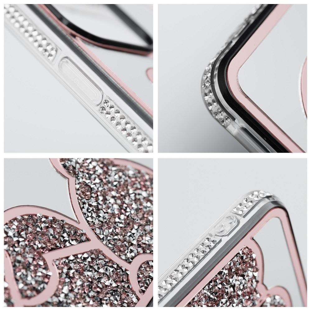 TEDDY BEAR rózsaszín tok  IPHONE 13 MINI készülékhez – Csillogó mackómintával