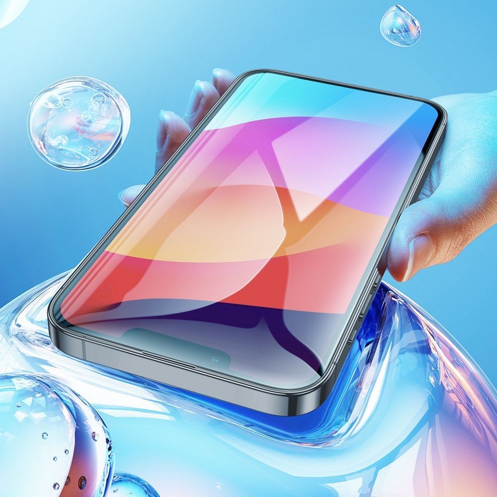 HOCO Edzett Üvegfólia HD 5D  – iPhone 15 Plus / 16 Plus készülékhez, fekete kerettel