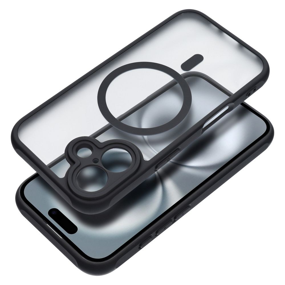 FULL MATTE MAG COVER tok – MagSafe kompatibilis védelem iPhone 16 készülékedhez, fekete színben