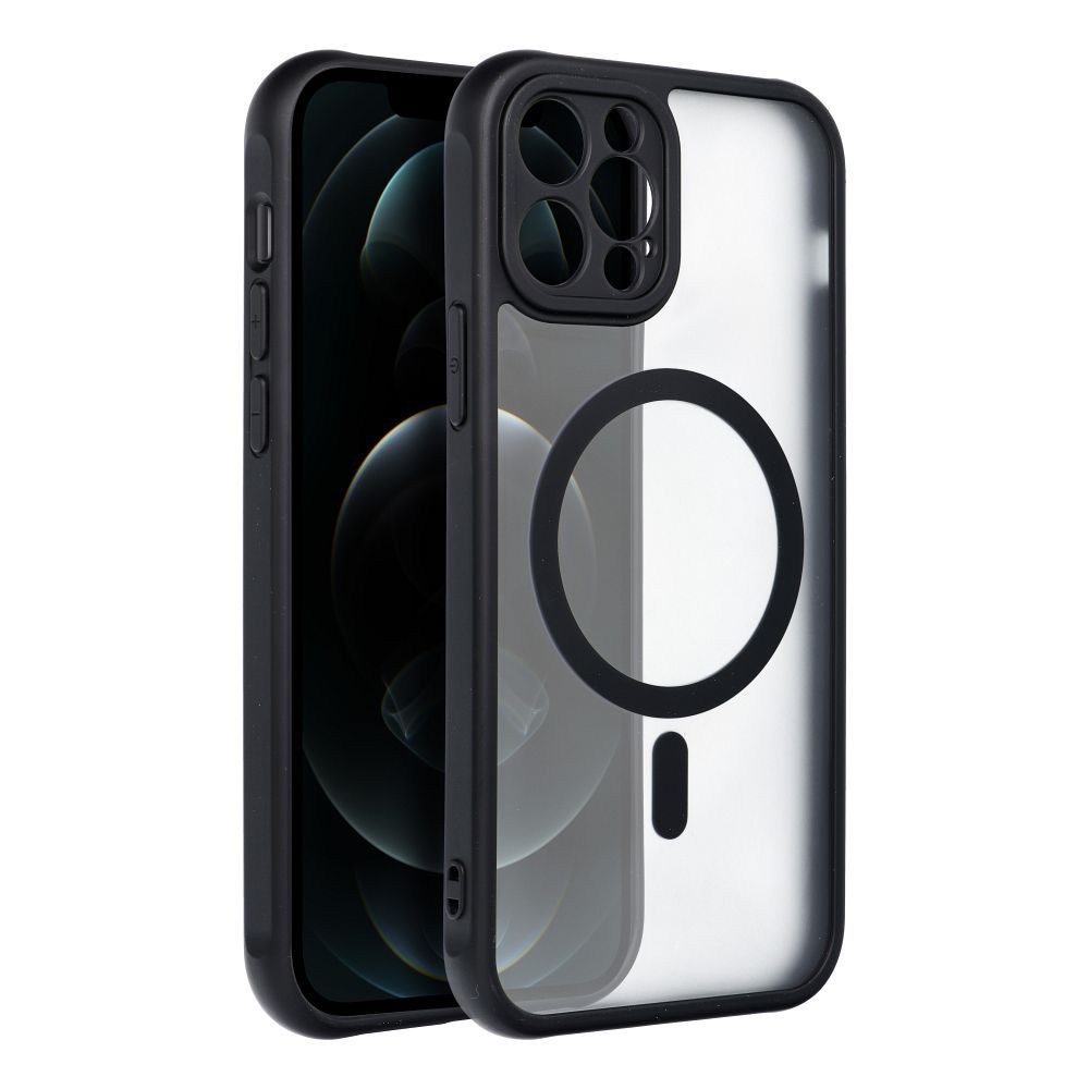FULL MATTE MAG COVER – MagSafe Kompatibilis Tok iPhone 12 Pro-hoz (Fekete)