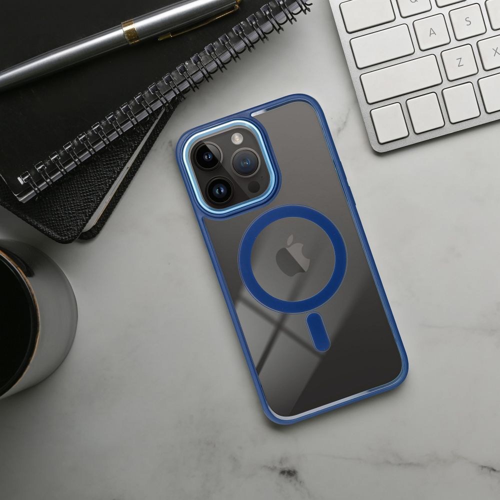 COLOR EDGE MAG COVER Tok – MagSafe Kompatibilitás, iPhone 15-höz, Tengerkék Színben