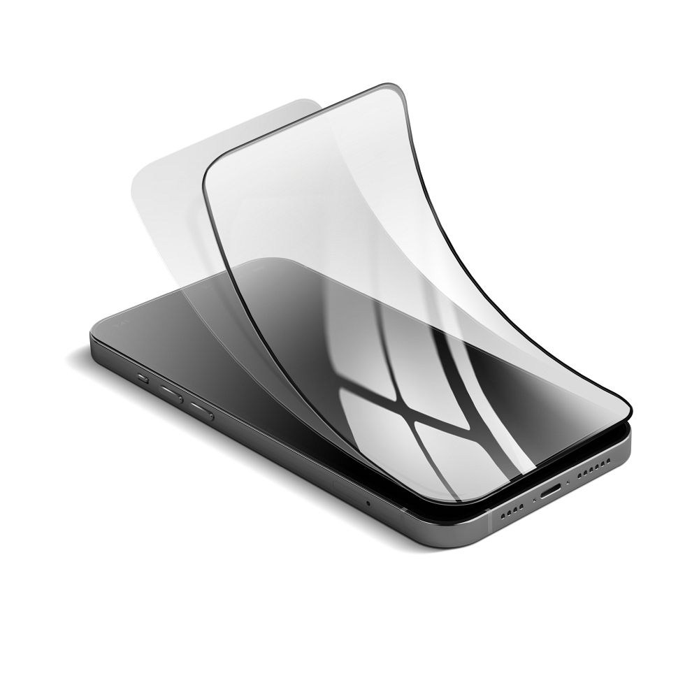 Forcell Hajlékony Nanoüveg 5D – iPhone 13 Pro Max / 14 Plus készülékhez,fekete kerettel