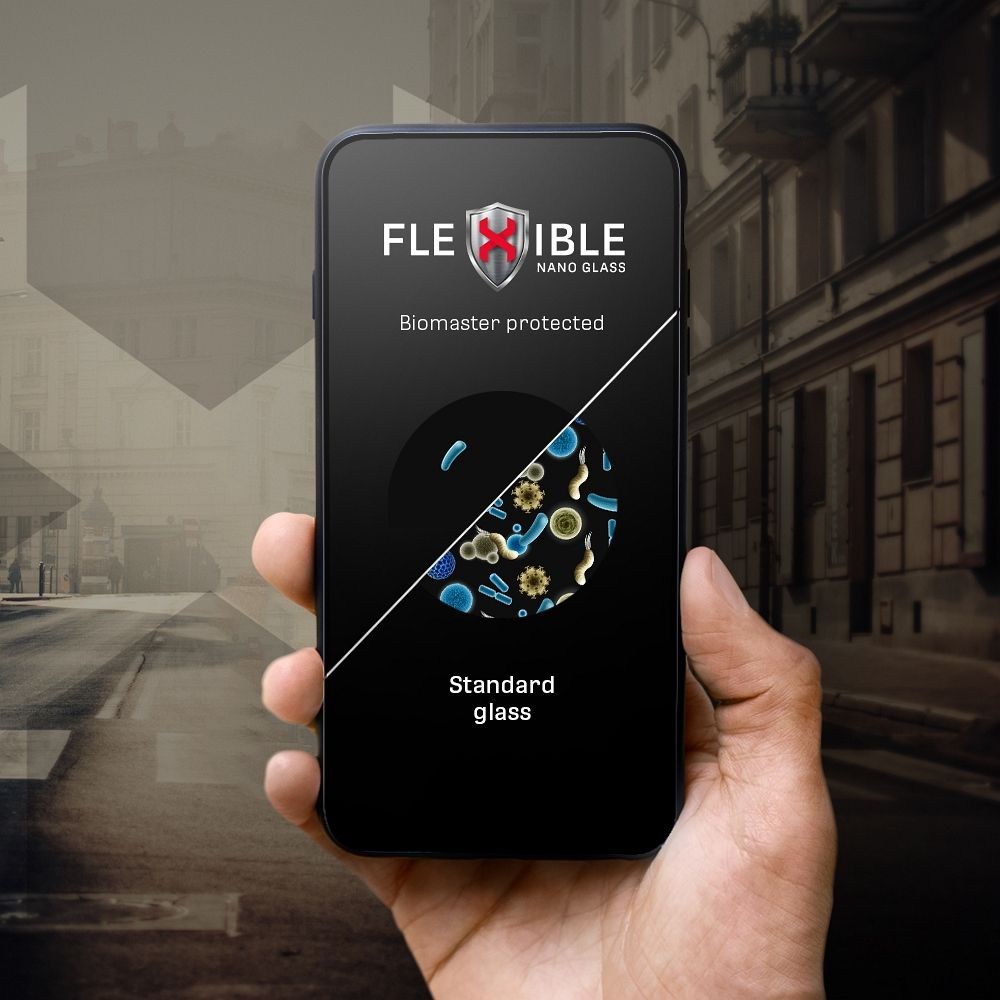 Forcell Hajlékony Nanoüveg 5D – iPhone 13 Pro Max / 14 Plus készülékhez,fekete kerettel