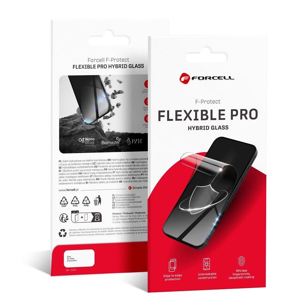 Forcell Hajlékony Nanoüveg 5D – iPhone 13 Pro Max / 14 Plus készülékhez,fekete kerettel