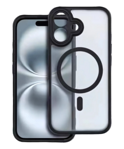 FULL MATTE MAG COVER tok – MagSafe kompatibilis védelem iPhone 16 készülékedhez, fekete színben