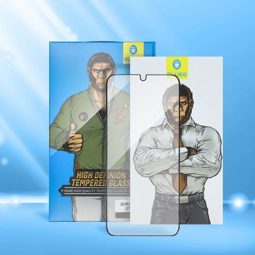 5D Mr. Monkey Glass – Erős HD Védelem Apple iPhone 14 Plus-hoz, Fekete