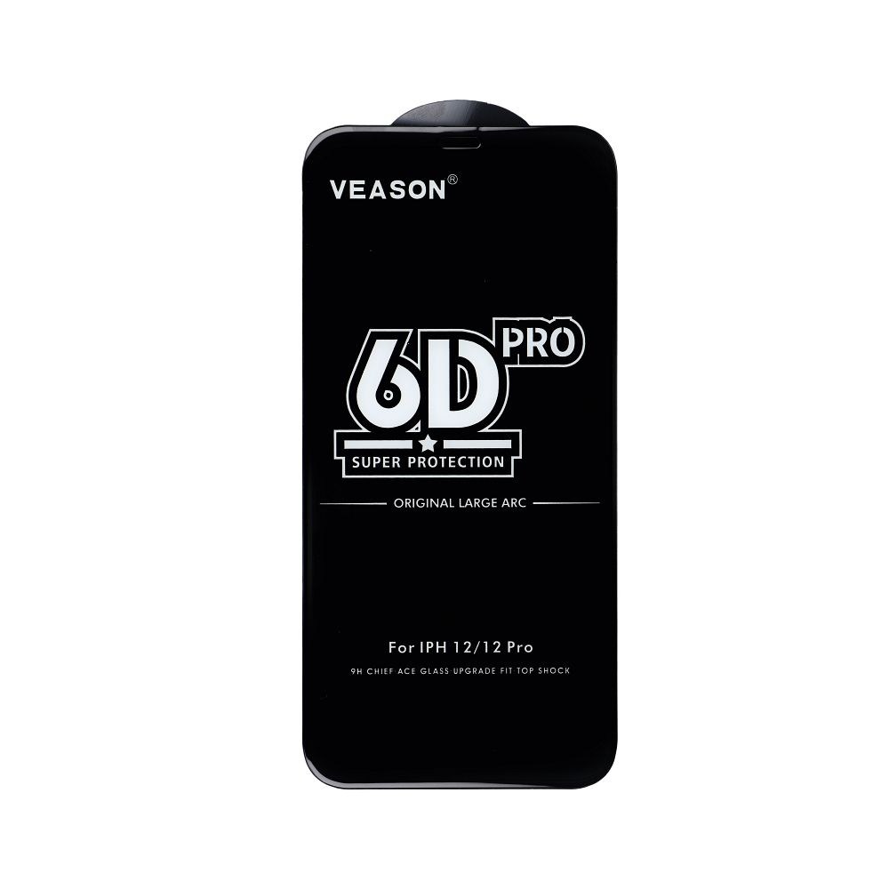 6D Pro Veason Üveg – iPhone 15-höz, Fekete Kerettel