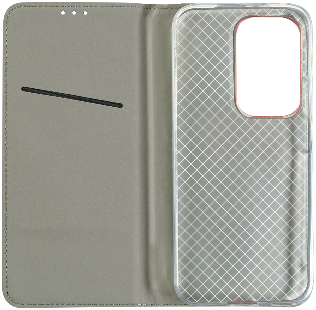 Honor 200 Lite oldalra nyíló flipes bőrtok rombusz mintás piros