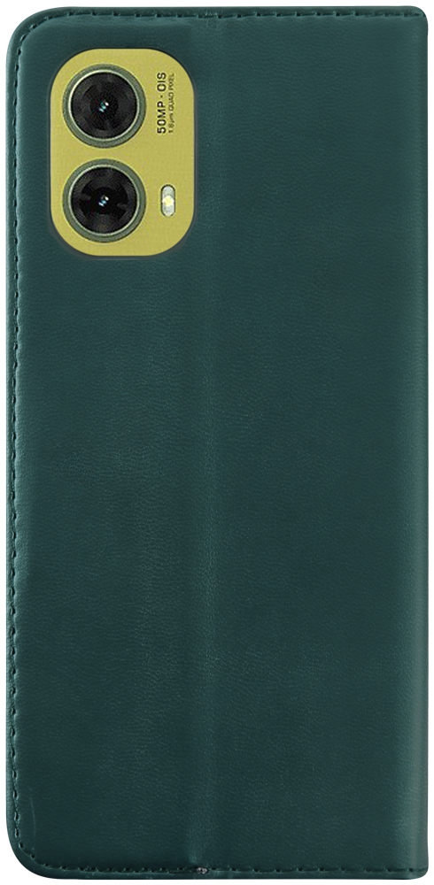 Motorola Moto G85 oldalra nyíló flipes bőrtok asztali tartó funkciós sötétzöld