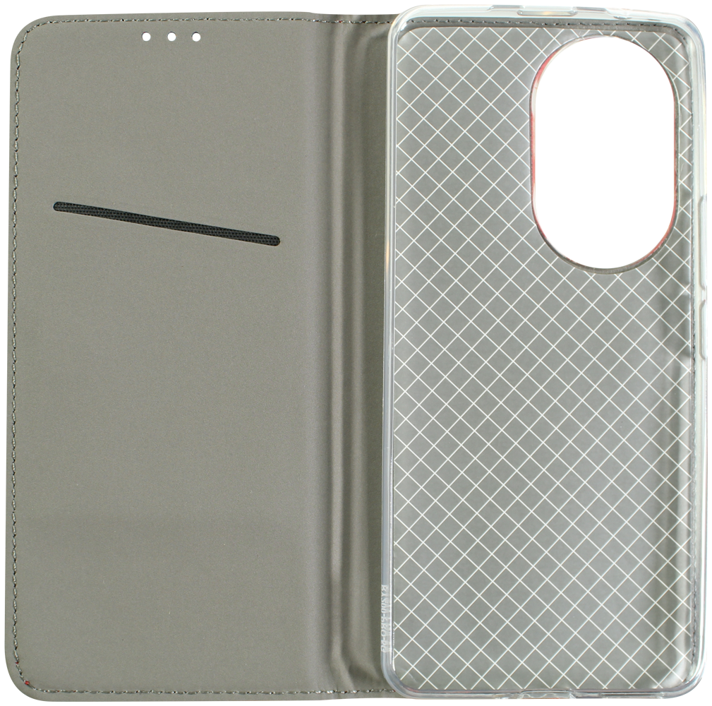 Honor 200 Pro oldalra nyíló flipes bőrtok rombusz mintás piros