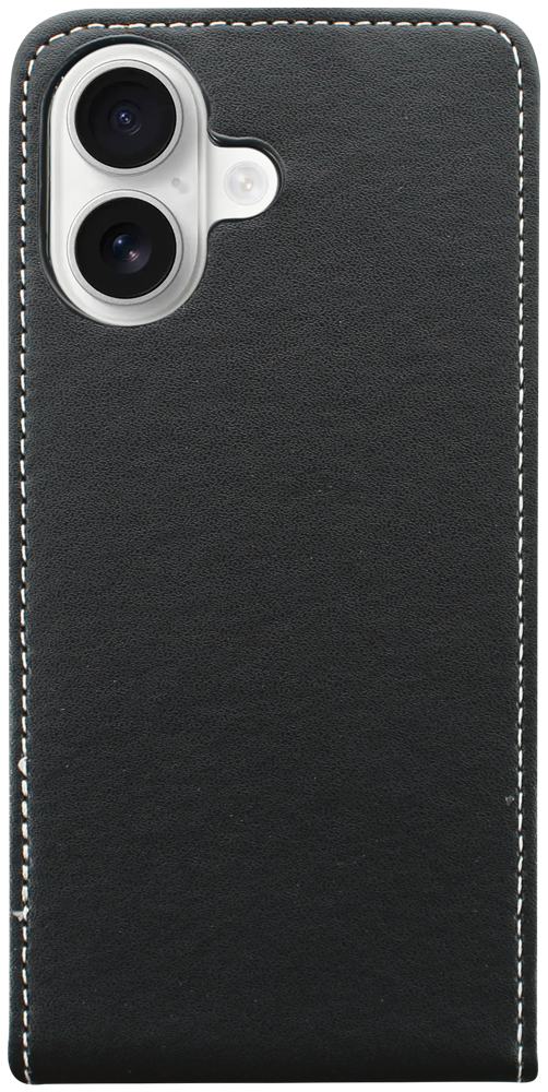 Apple iPhone 16 lenyíló flipes bőrtok fekete