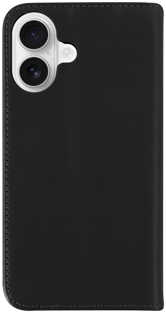 Apple iPhone 16 oldalra nyíló flipes bőrtok valódi bőr fekete