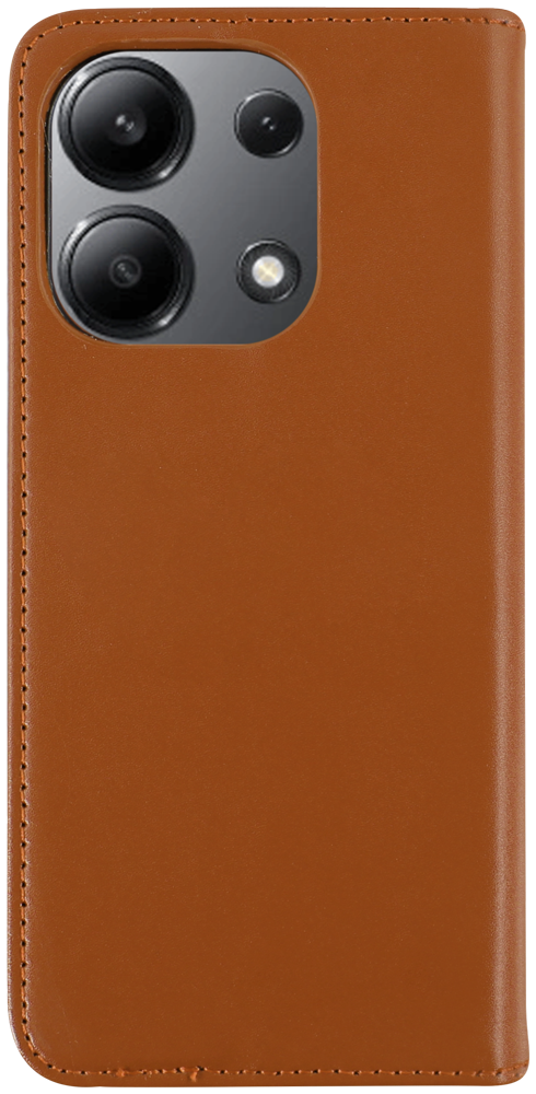 Xiaomi Redmi Note 13 4G oldalra nyíló flipes bőrtok valódi bőr barna