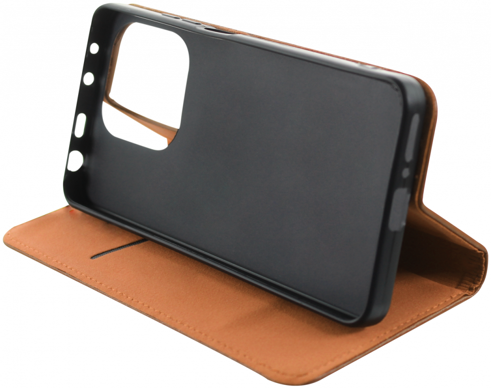 Xiaomi Redmi Note 13 4G oldalra nyíló flipes bőrtok valódi bőr barna