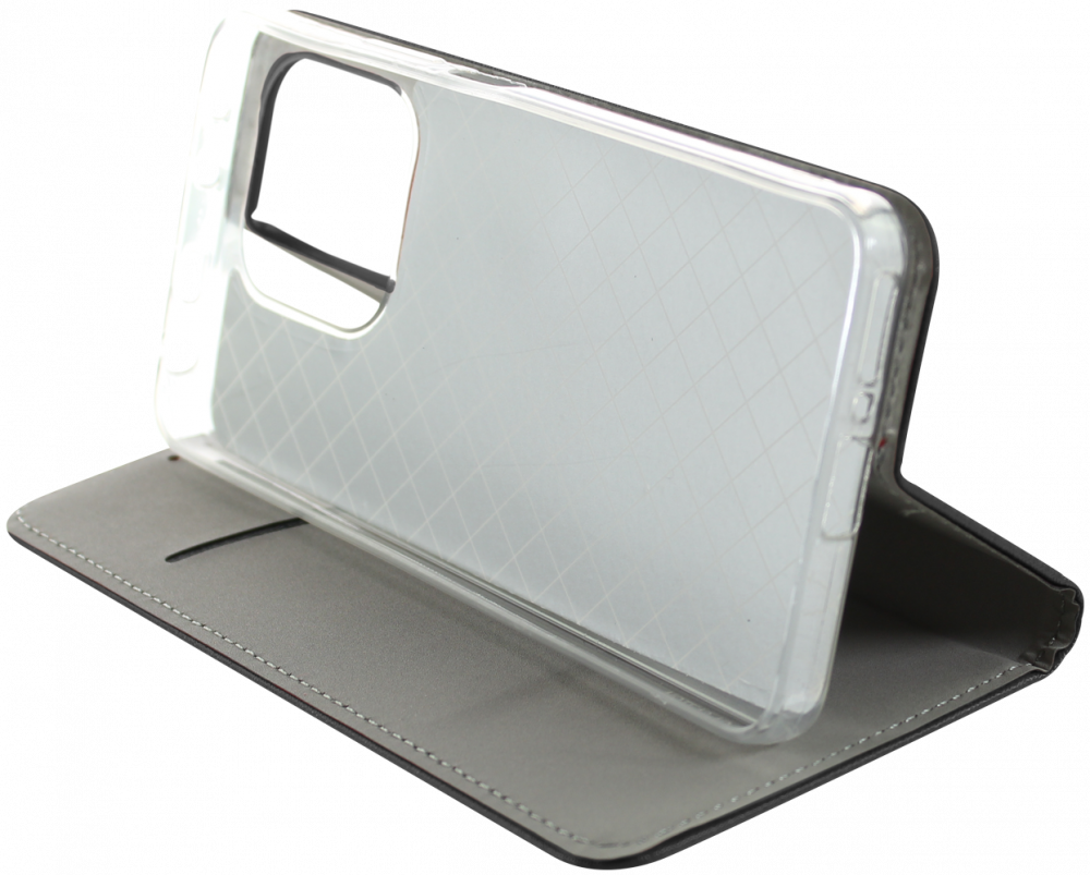 Xiaomi Redmi Note 13 4G oldalra nyíló flipes bőrtok rombusz mintás fekete