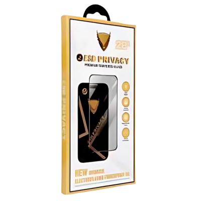 OG Prémium Adatvédelmi Üveg - iPhone 15-höz, Fekete kerettel