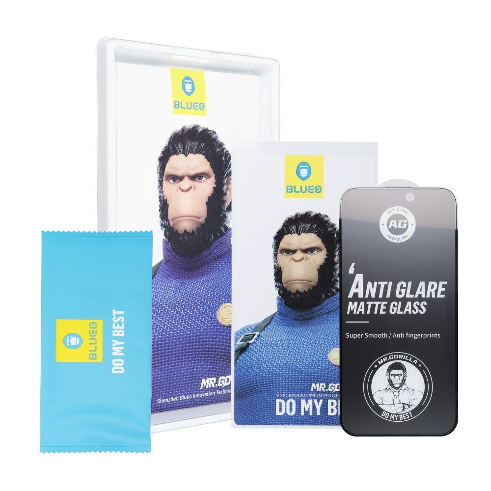 5D Mr. Monkey Glass – Apple iPhone 15 Pro fekete – Prémium védelem és elegancia
