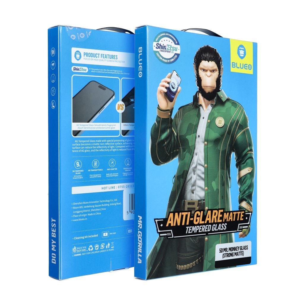 5D Mr. Monkey Glass – Apple iPhone 15 Pro fekete – Prémium védelem és elegancia