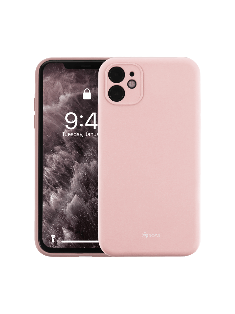 Samsung Galaxy S24 FE (SM-S721B/DS) szilikon tok gyári ROAR kameravédővel púderszínű