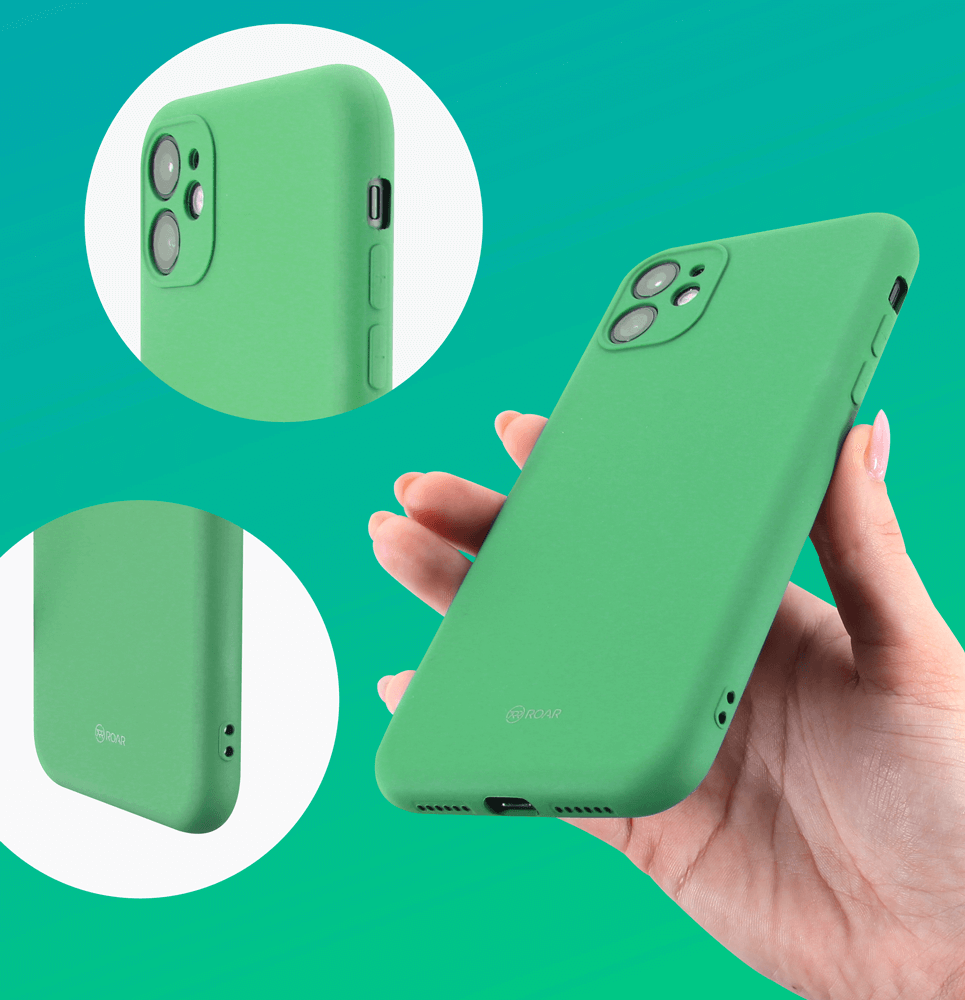 Xiaomi Redmi 13 4G szilikon tok gyári ROAR kameravédővel mentazöld