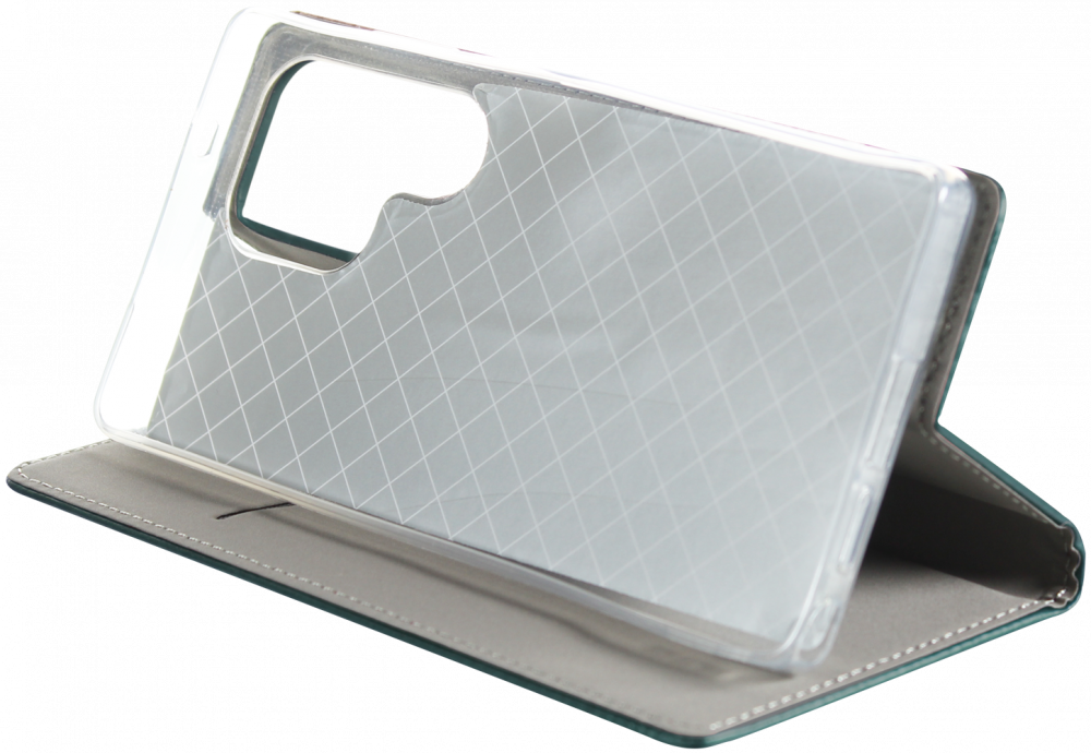 Samsung Galaxy S25 Ultra (SM-S938B) oldalra nyíló flipes bőrtok asztali tartó funkciós sötétzöld