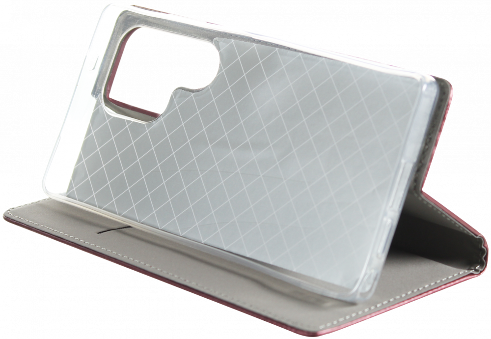 Samsung Galaxy S25 Ultra (SM-S938B) oldalra nyíló flipes bőrtok asztali tartó funkciós bordó