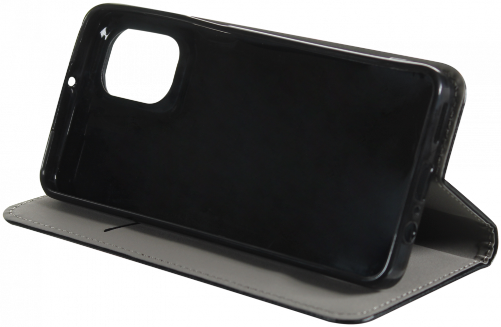 Motorola Moto G55 oldalra nyíló flipes bőrtok asztali tartó funkciós fekete