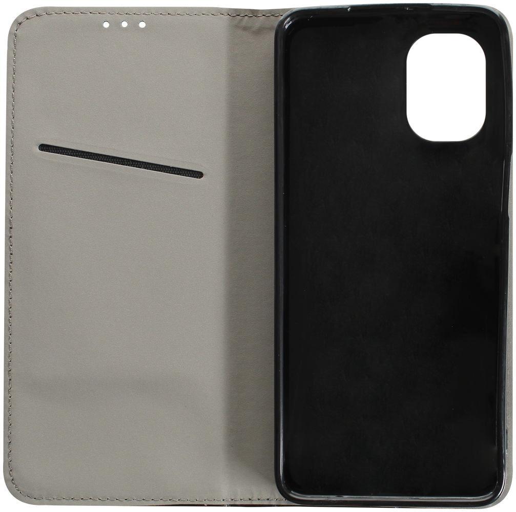 Motorola Moto G55 oldalra nyíló flipes bőrtok asztali tartó funkciós fekete