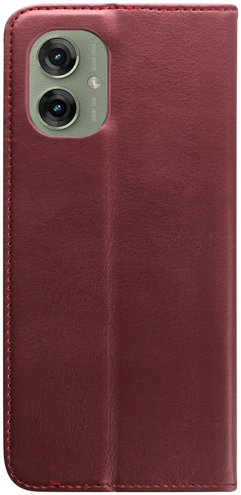 Motorola Moto G55 oldalra nyíló flipes bőrtok asztali tartó funkciós bordó