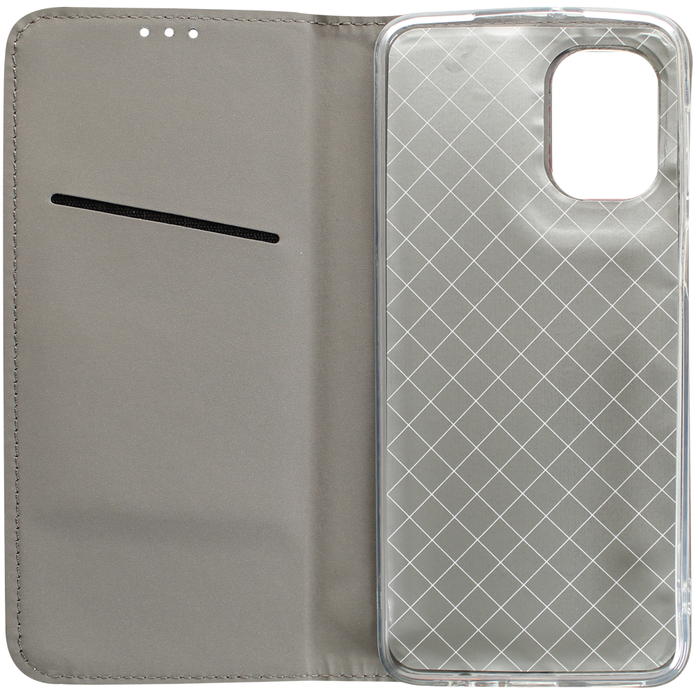 Motorola Moto G55 oldalra nyíló flipes bőrtok asztali tartó funkciós sötétzöld