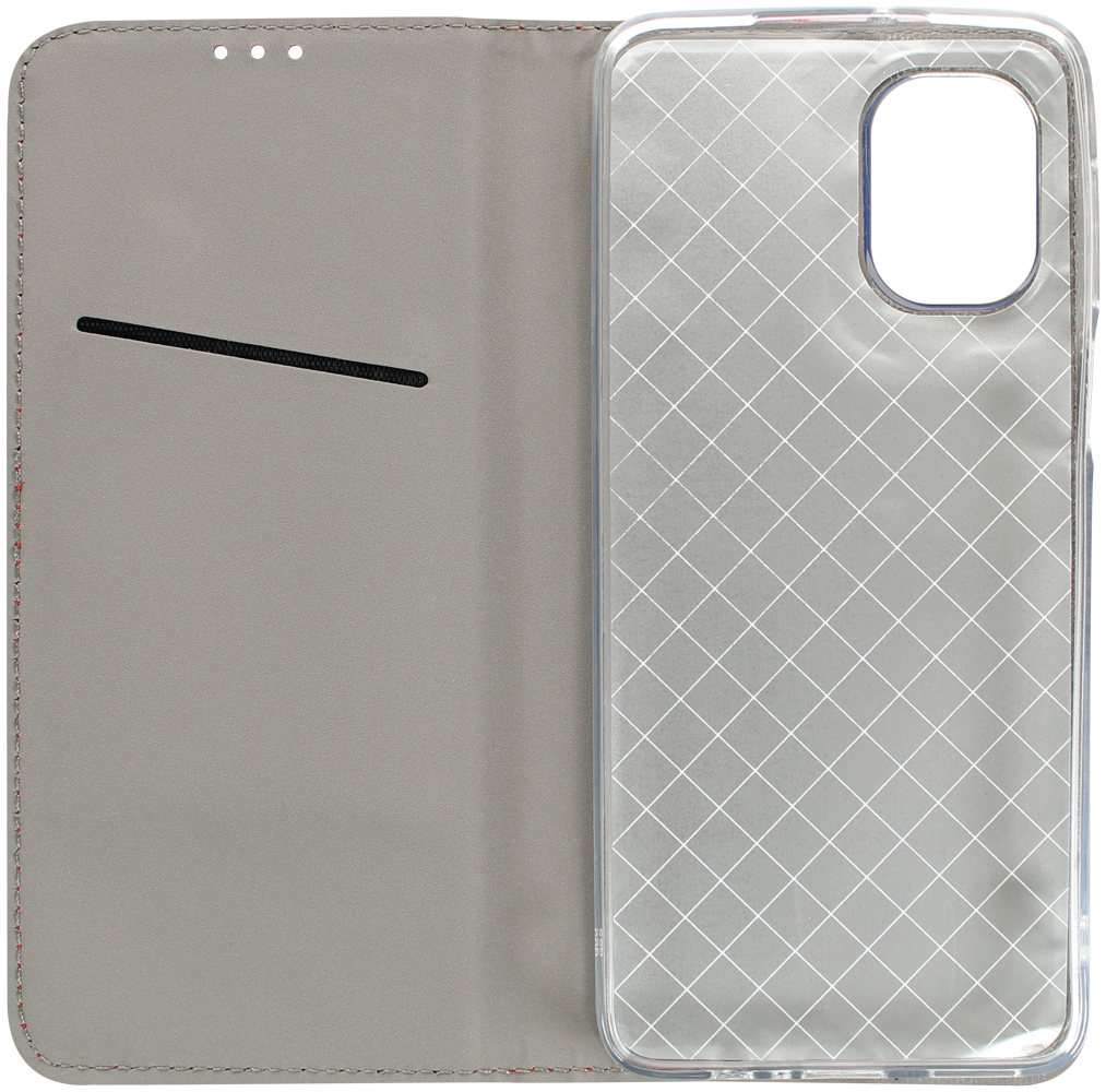 Motorola Moto G55 oldalra nyíló flipes bőrtok rombusz mintás sötétkék