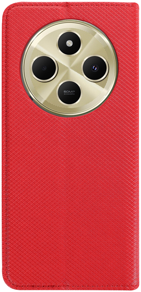 Xiaomi Redmi 14C oldalra nyíló flipes bőrtok rombusz mintás piros