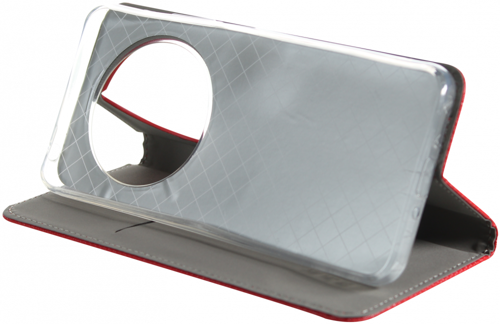 Xiaomi Redmi 14C oldalra nyíló flipes bőrtok rombusz mintás piros