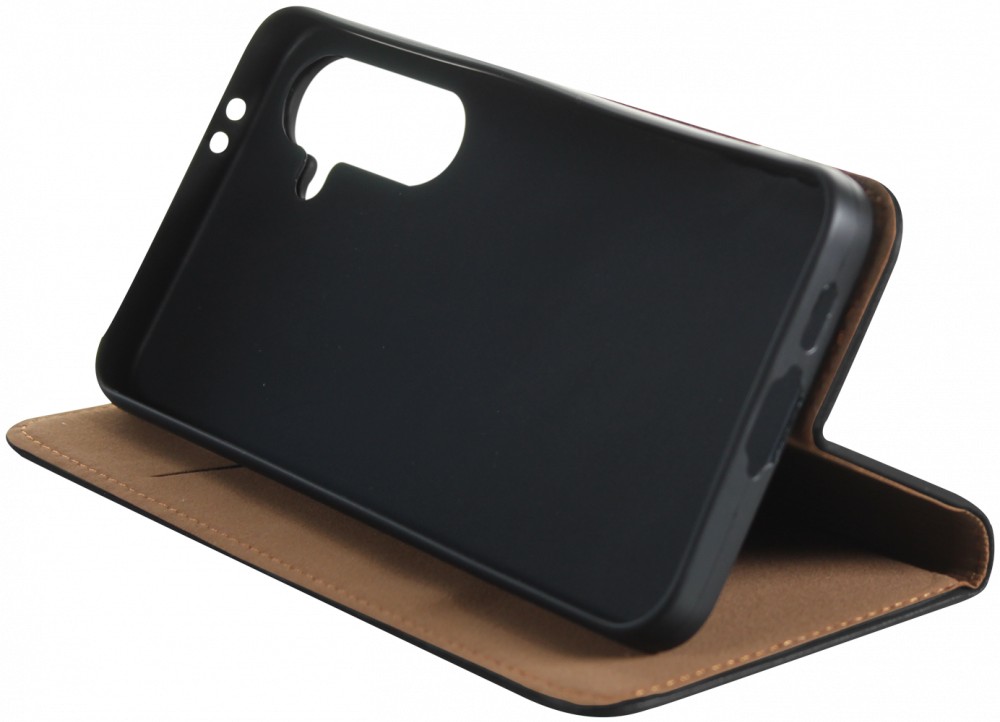 Samsung Galaxy S24 FE (SM-S721B/DS) oldalra nyíló flipes bőrtok valódi bőr fekete