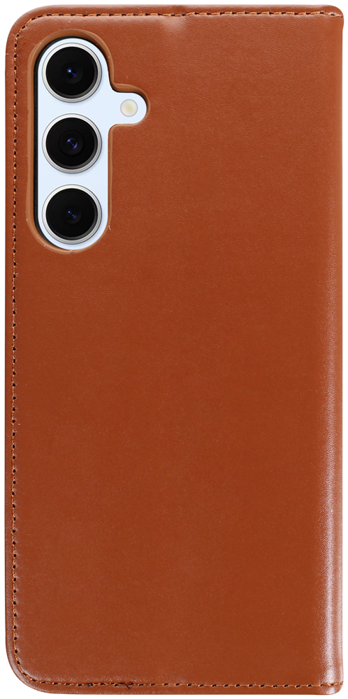 Samsung Galaxy S24 FE (SM-S721B/DS) oldalra nyíló flipes bőrtok valódi bőr barna