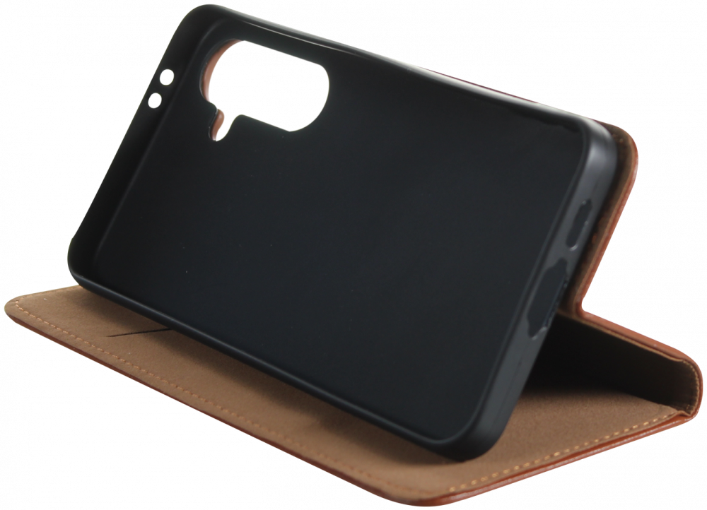 Samsung Galaxy S24 FE (SM-S721B/DS) oldalra nyíló flipes bőrtok valódi bőr barna