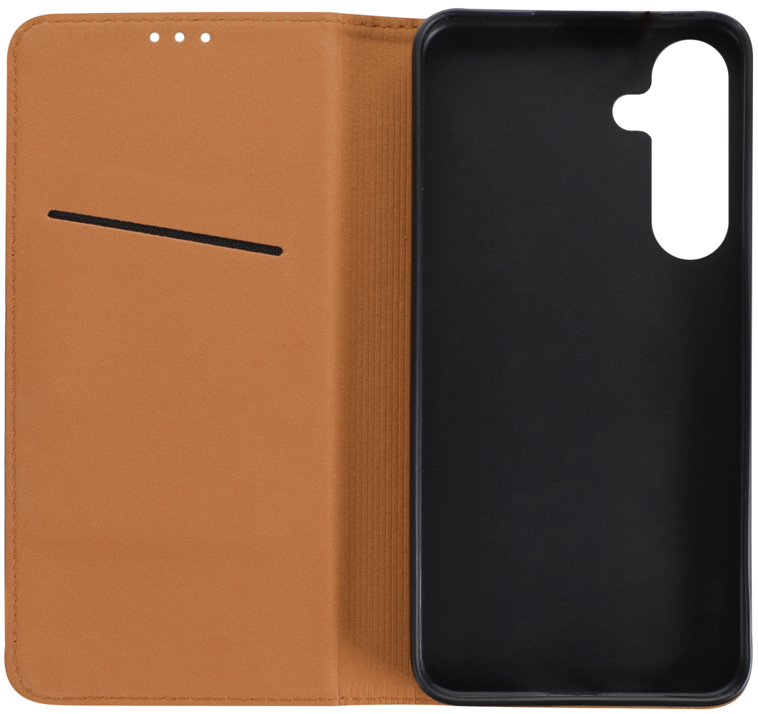 Samsung Galaxy S25 Plus (SM-S936B) oldalra nyíló flipes bőrtok valódi bőr barna