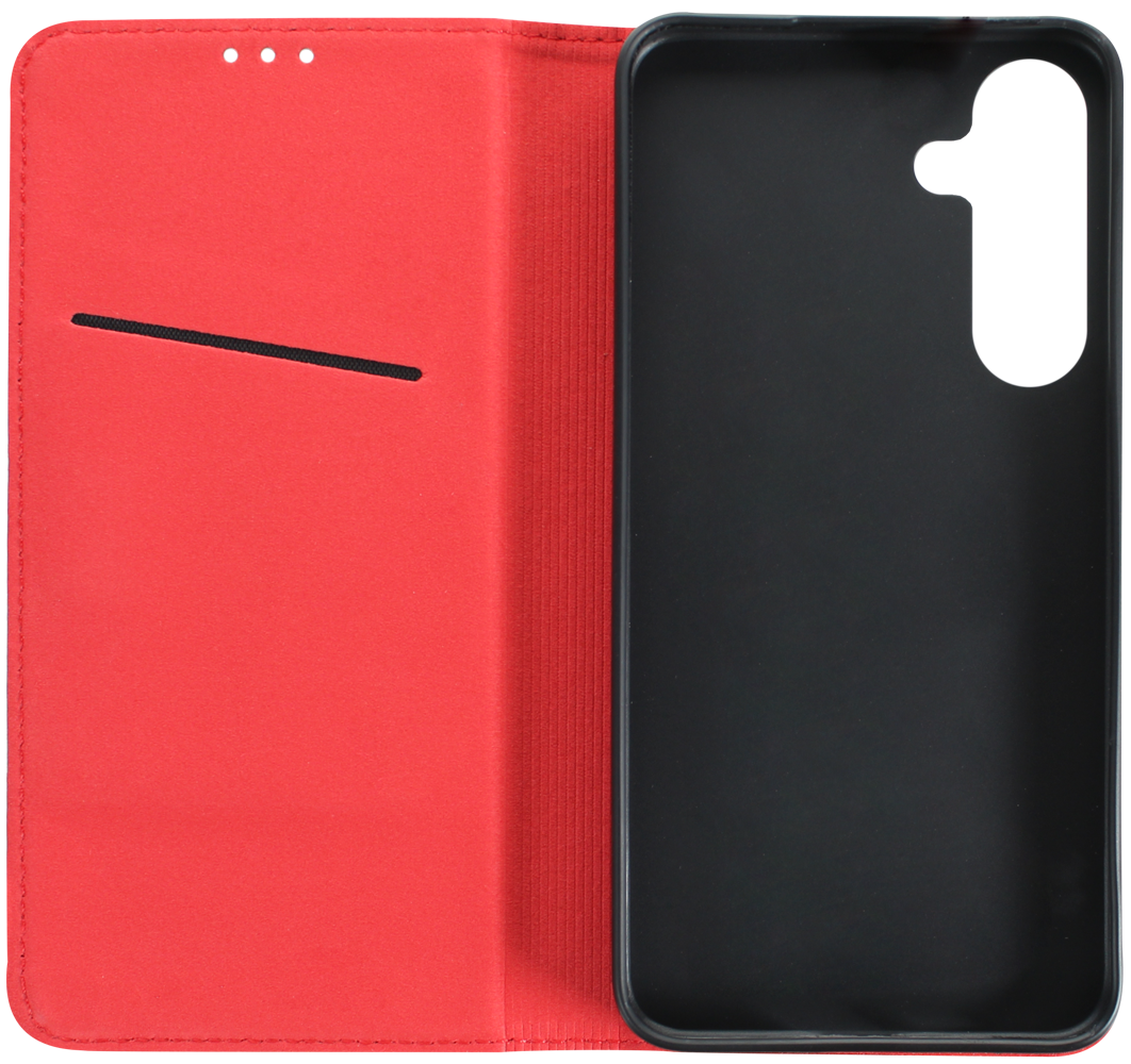 Samsung Galaxy S25 Plus (SM-S936B) oldalra nyíló flipes bőrtok valódi bőr piros