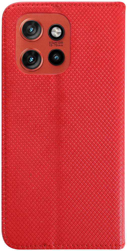 Motorola Edge 50 Neo oldalra nyíló flipes bőrtok rombusz mintás piros